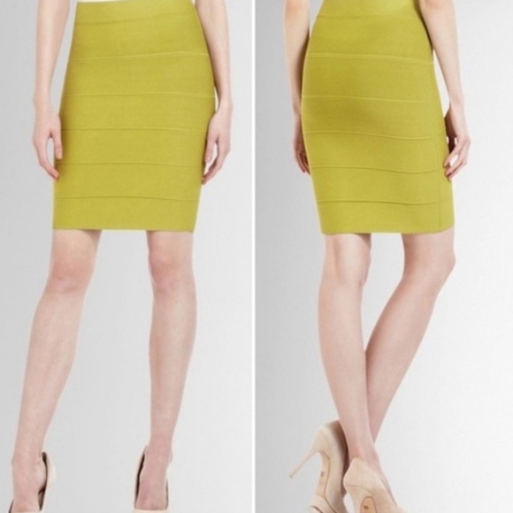 BCBG Y2K 90s Alexa Dill Neon Bandage Bodycon Mini Club Skirt 💜 - Picture 3 of 14